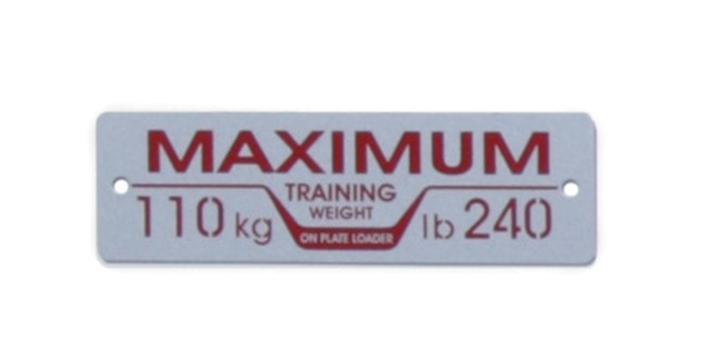 Maximale belastingsplaat 110 kg - 240 lb