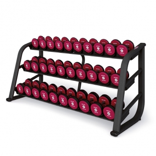 DUMBBELL RACK 220 CM RUBBERISED - 3 FLOORS / 1FE255