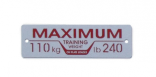 Plaque de charge maximale 110 kg - 240 lb