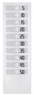 Sticker met nummers voor gewichtstapel, 5 kg toename; 5 tot 50 kg