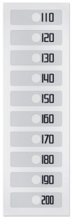 Sticker met nummers voor gewichtstapel, 10 kg toename 110 tot 200 kg